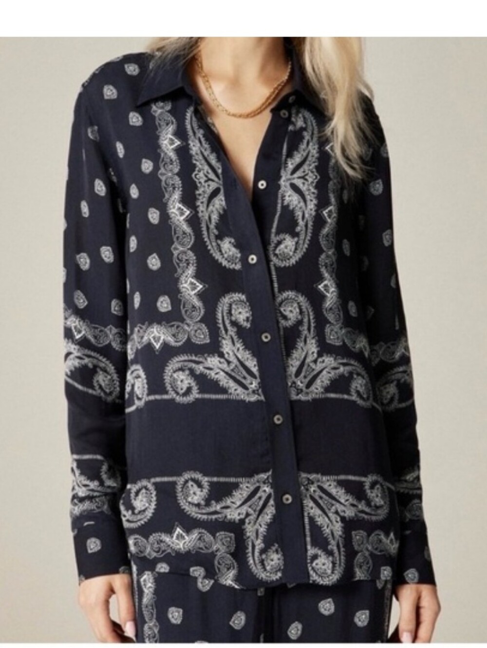 J. Crew Tops | J. Crew Navy & White Women's Navy Paisley Button-Up Shirt Jacket